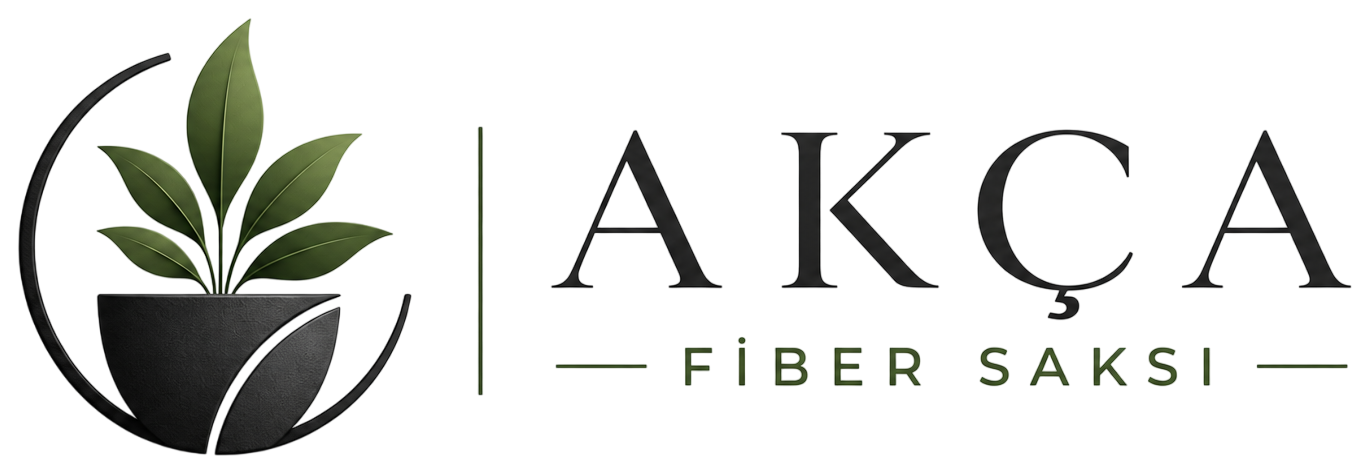 Akça Fiber Saksı şeffaf siyah logo